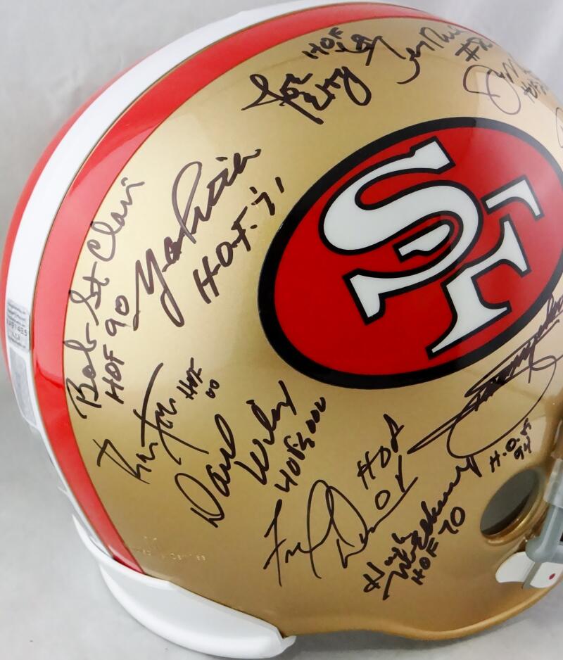 San Francisco 49ers HOFers Signed F/S 64-95 TB Helmet- Multi Holo Auth –  The Jersey Source