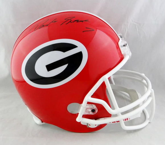 D'Andre Swift Autographed Georgia Bulldogs F/S Schutt Helmet - Beckett W Auth *Black