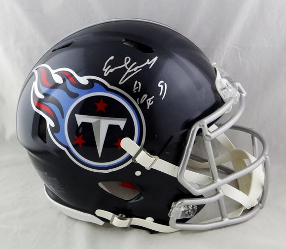 Earl Campbell Autographed Tennessee Titans F/S Speed Authentic Helmet w/ HOF - JSA W Auth *Silver