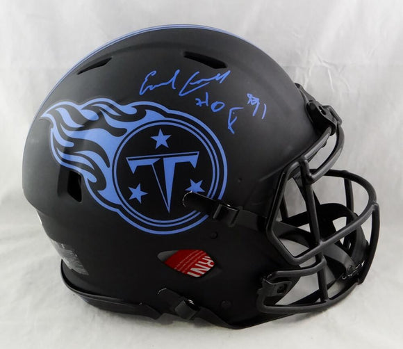Earl Campbell Autographed Tennessee Titans F/S Eclipse Speed Authentic Helmet w/ HOF - JSA W Auth *Silver