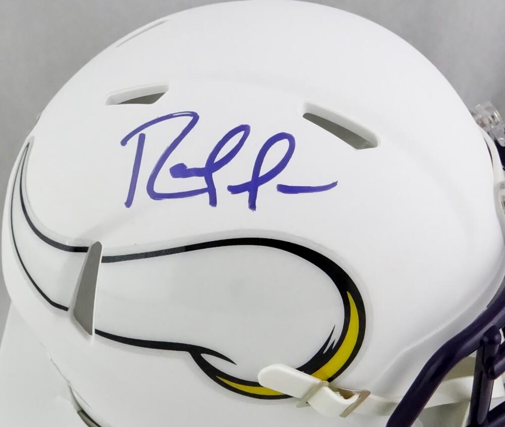 Randy Moss Autographed Vikings Flat White Mini Helmet – Great