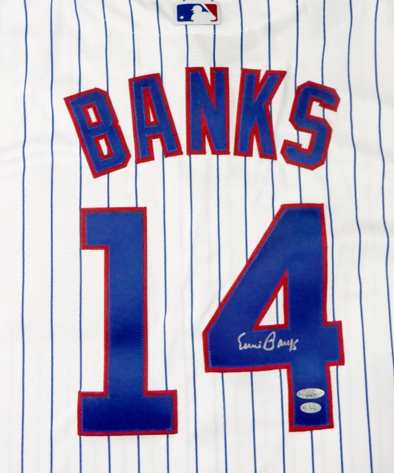 Ernie Banks Autographed P/S Majestic Chicago Cubs Jersey - TriStar Aut –  The Jersey Source