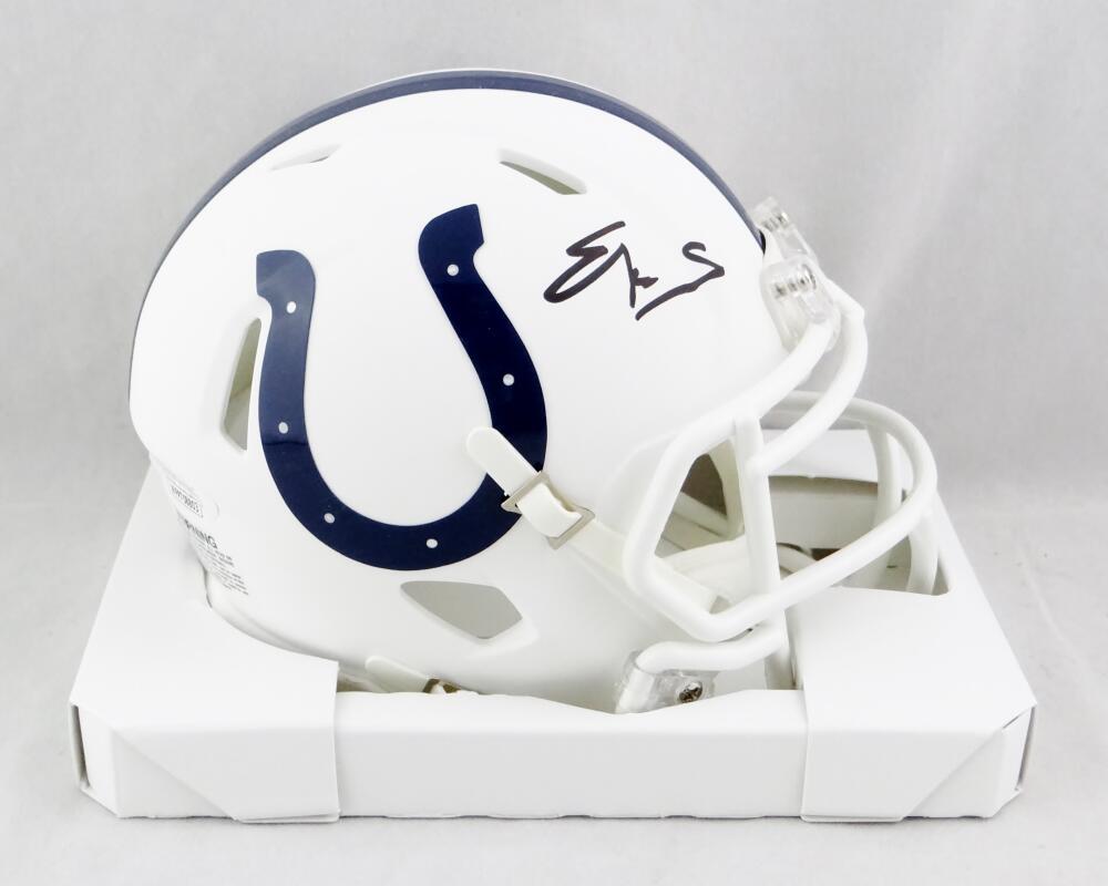 Edgerrin James Autographed Indianapolis Colts Flat White Mini Helmet - –  The Jersey Source