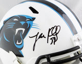 Luke Kuechly Autographed Carolina Panthers F/S Flat White Speed Helmet- Beckett Auth *Black