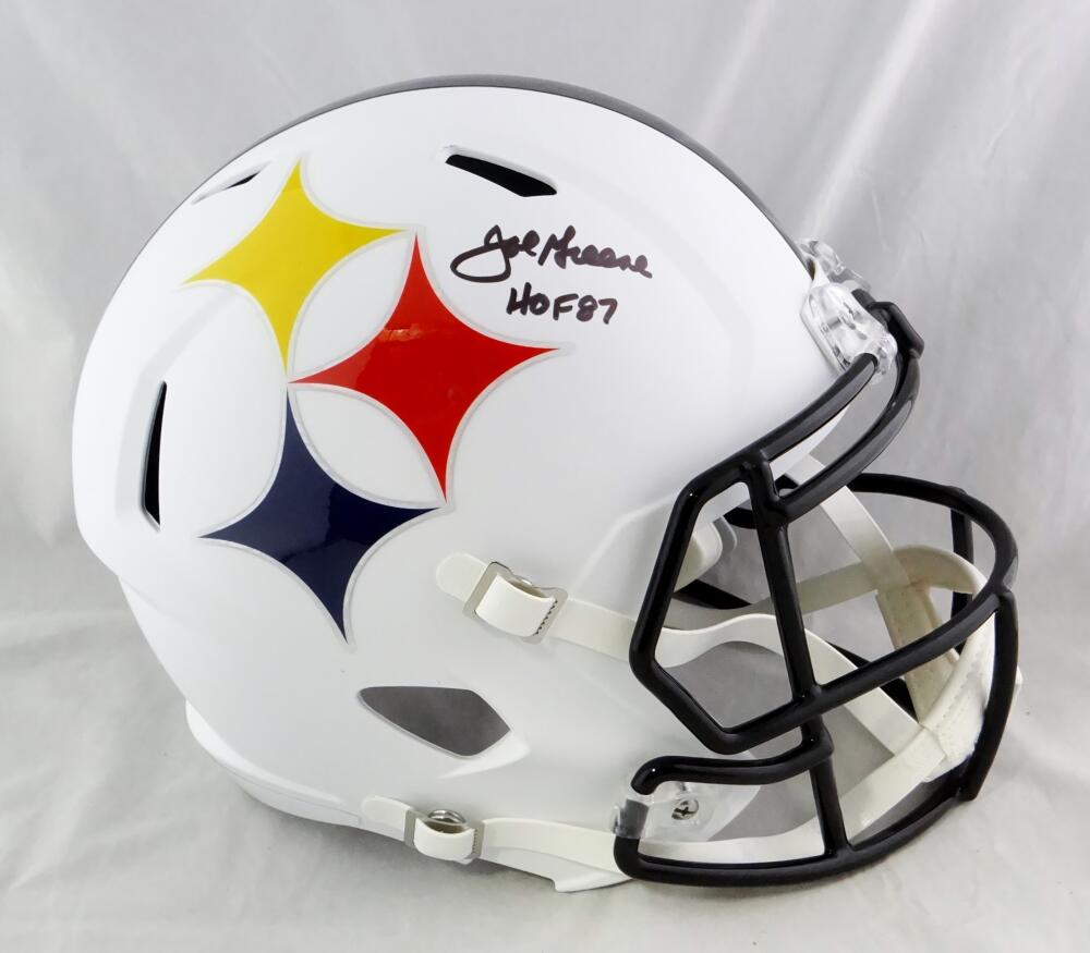 Joe Greene Autographed Pittsburgh Steelers F/S AMP Speed Helmet w/ HOF –  The Jersey Source