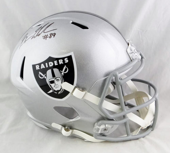 Bryan Edwards Autographed Oakland Raiders F/S Speed Helmet- Beckett W Auth *White