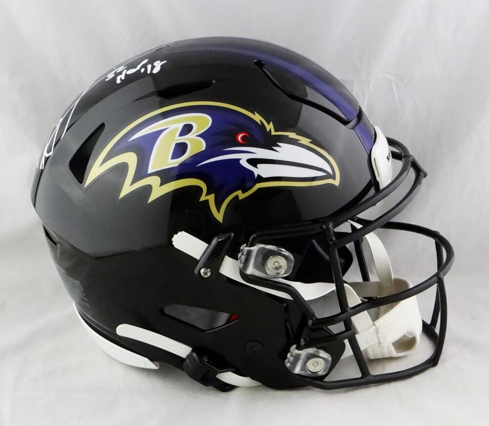 Ray Lewis White Baltimore Ravens Autographed Mitchell & Ness