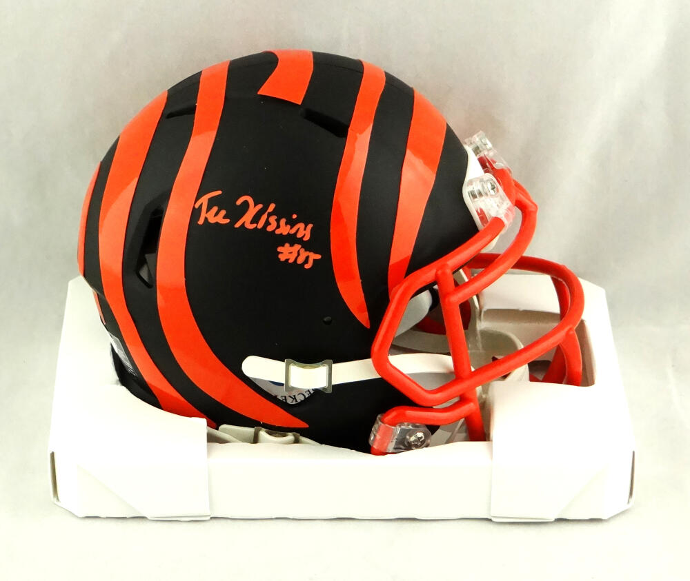 Tee Higgins Cincinnati Bengals Autographed Riddell Speed Mini Helmet