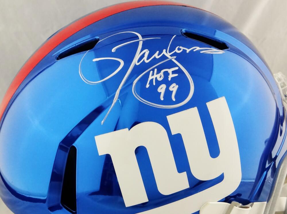 Lawrence Taylor Autographed New York Giants F/S Chrome Helmet w/ HOF - –  The Jersey Source