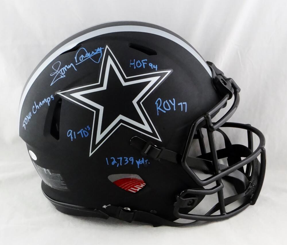 Drew Pearson Autographed Cowboys Eclipse Speed F/S Helmet w/ HOF