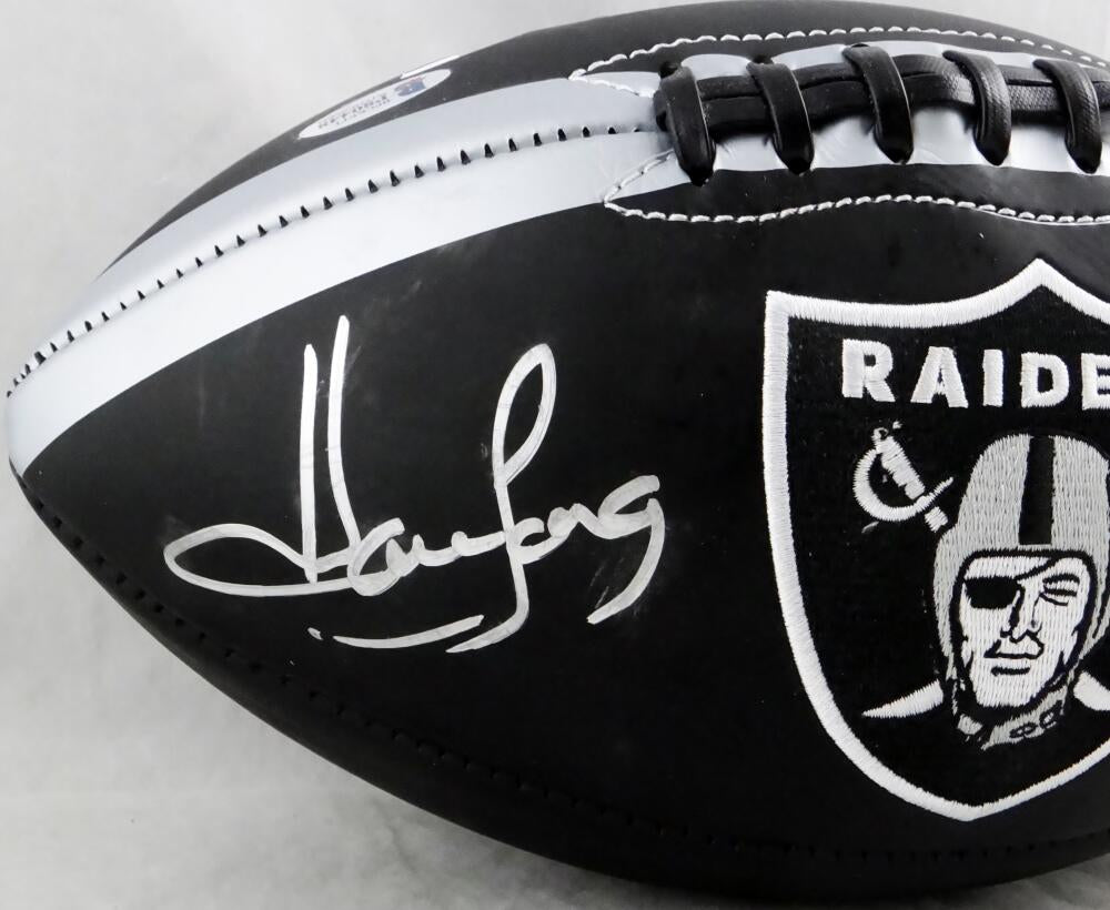 Howie Long Signed Raiders Logo Football (Beckett)