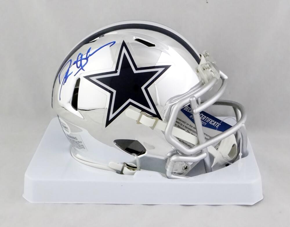 Deion Sanders Autographed Dallas Cowboys Flat White Mini Helmet- Becke –  The Jersey Source