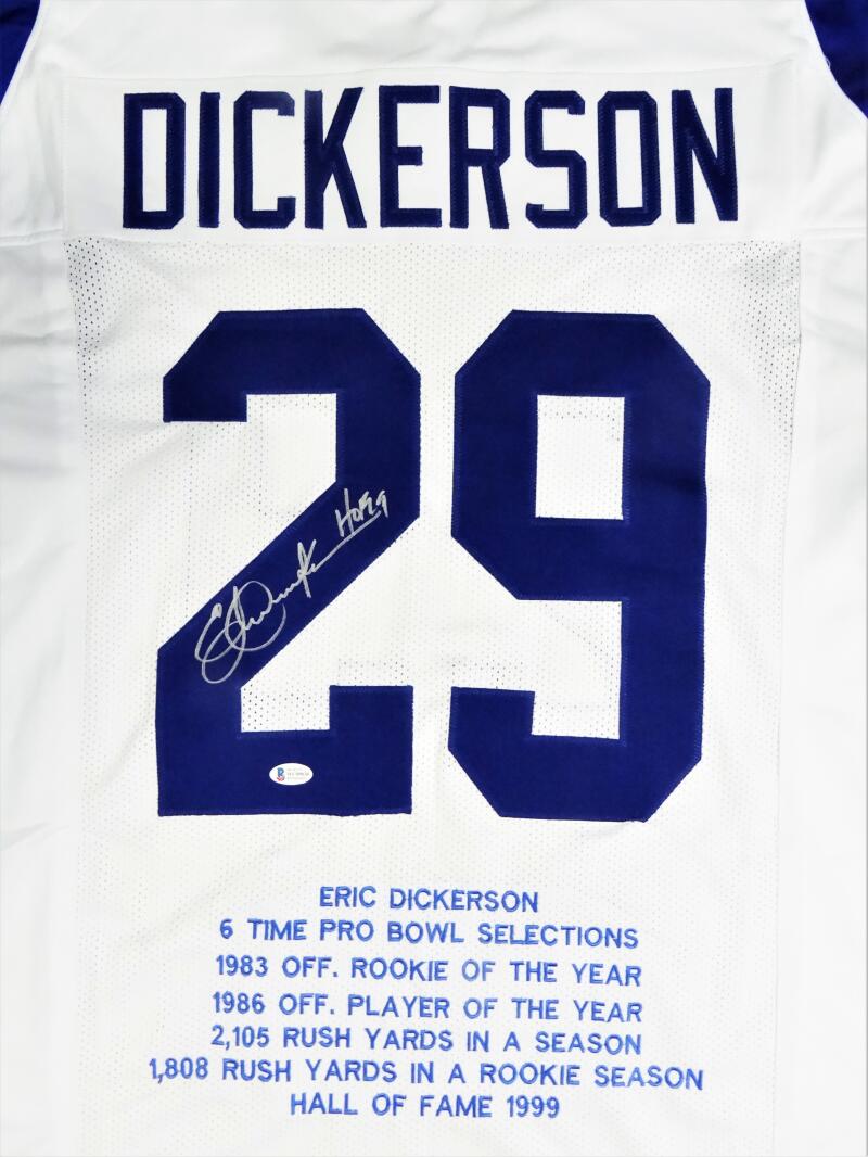 Eric Dickerson Signed Blue & White Pro Style Jersey w/ HOF- Beckett W – The  Jersey Source