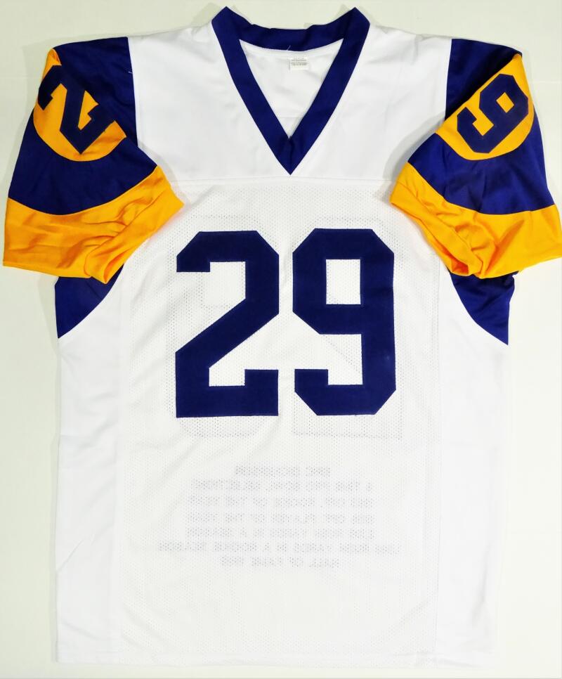 Eric Dickerson Autographed White Pro Style STAT Jersey w/ HOF - Becket –  The Jersey Source