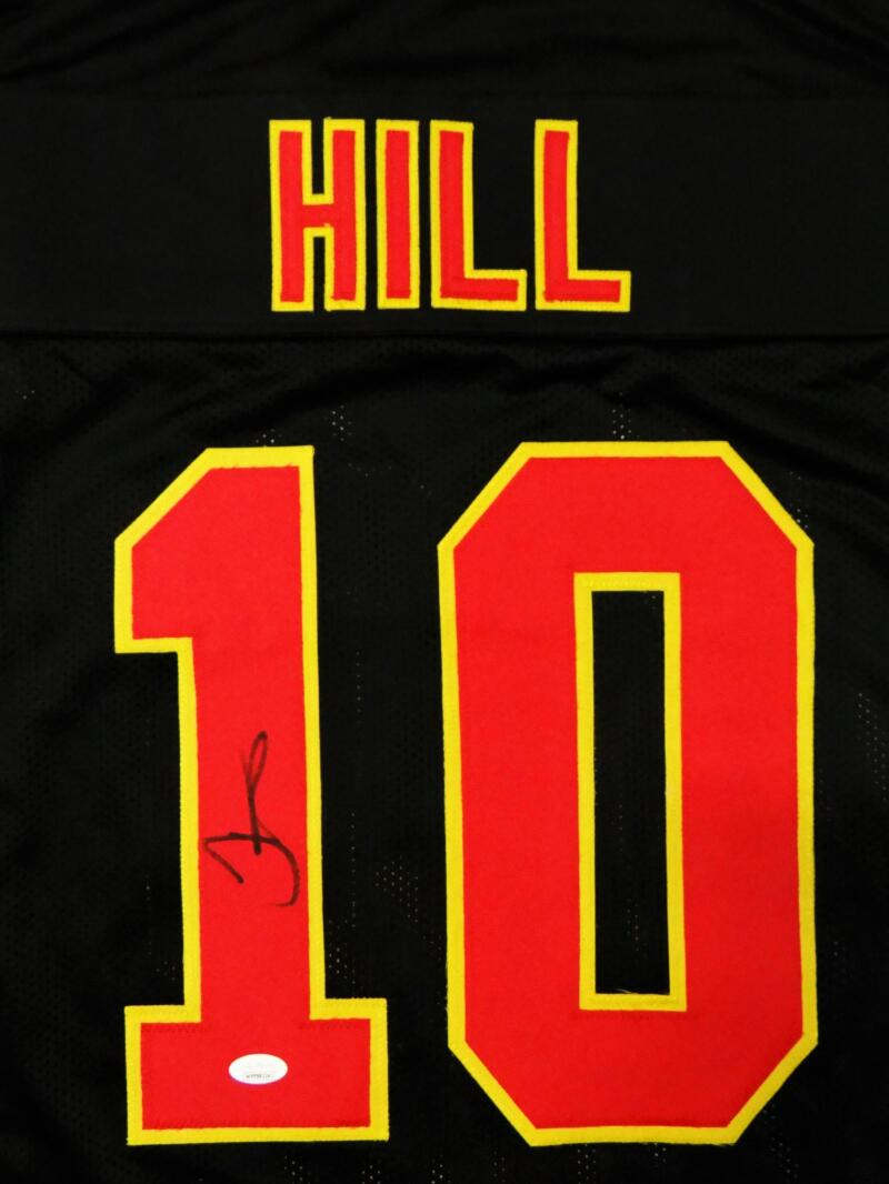 Tyreek Hill Signed Chiefs 34"x42" Framed Jersey (JSA COA) 5xPro  Bowl Receiver