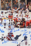 1980 Miracle On Ice Team USA Autographed 16x20 Photo w/ 19 Signatures- JSA W Auth