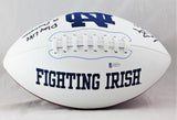 Cole Kmet Autographed Notre Dame Fighting Irish Logo Football w/Insc - Beckett W Auth *Black