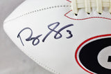 Roquan Smith Autographed Georgia Bulldogs Logo Football w/ 2017 Butkus - Beckett W Auth *Stacked