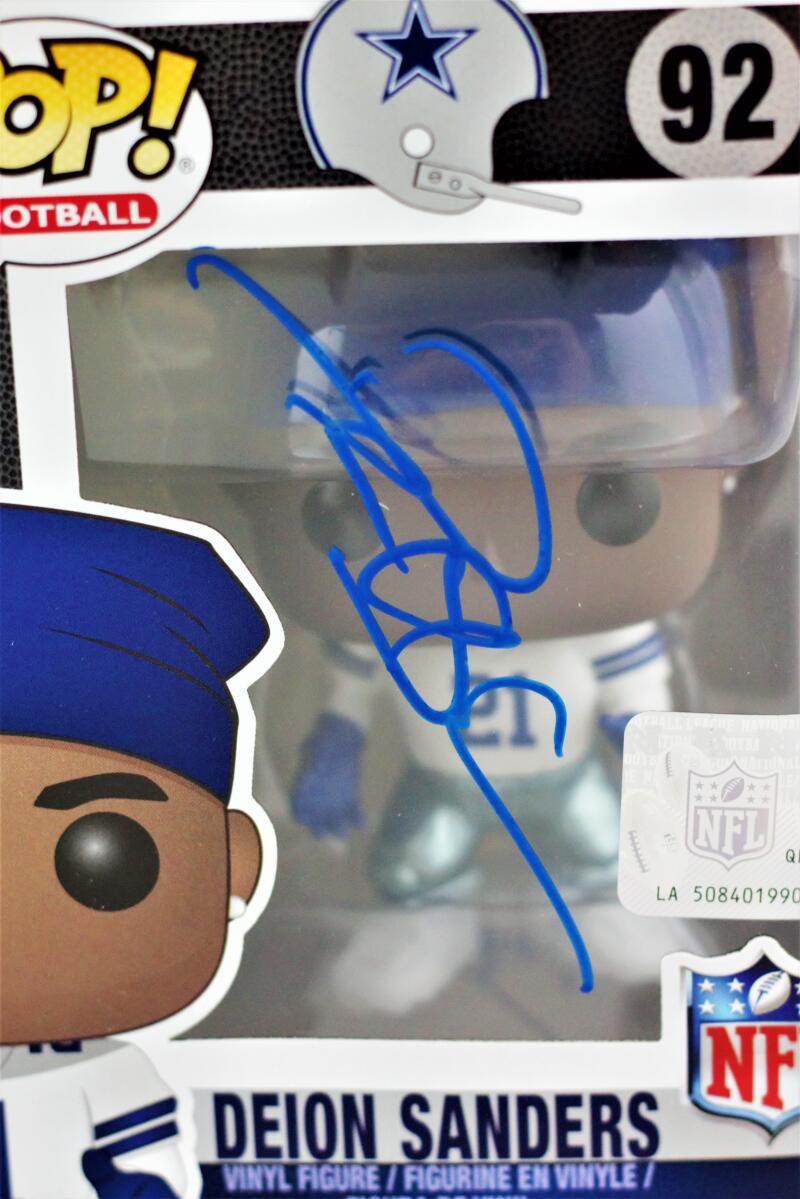 Deion Sanders Autographed Dallas Cowboys Funko Pop Figurine White Jers –  The Jersey Source