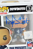Dak Prescott Autographed Dallas Cowboys Funko Pop Blue Jersey Figurine - Beckett W Auth *Blue