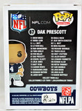 Dak Prescott Autographed Dallas Cowboys Funko Pop Blue Jersey Figurine - Beckett W Auth *Blue