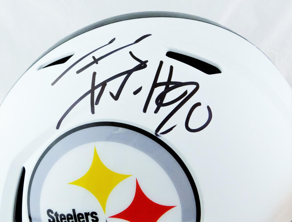 TJ Watt Autographed Steelers Flat White Replica Full-Size Football