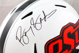 Barry Sanders Autographed Oklahoma State F/S 2016 Speed Helmet - JSA W Auth *Black
