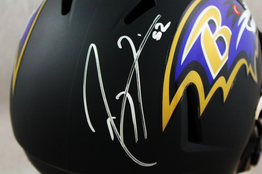 Ray Lewis Autographed Baltimore Ravens F/S Flat White Helmet HOF