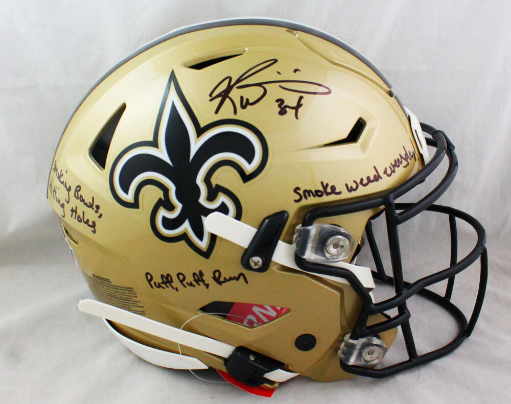 Ricky Williams Autographed New Orleans Saints Flat Black F/S Helmet w/ –  The Jersey Source