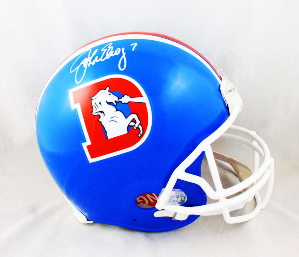 John Elway Autographed Denver Broncos F/S ProLine 76-96 TB Helmet - Beckett  W Auth *White