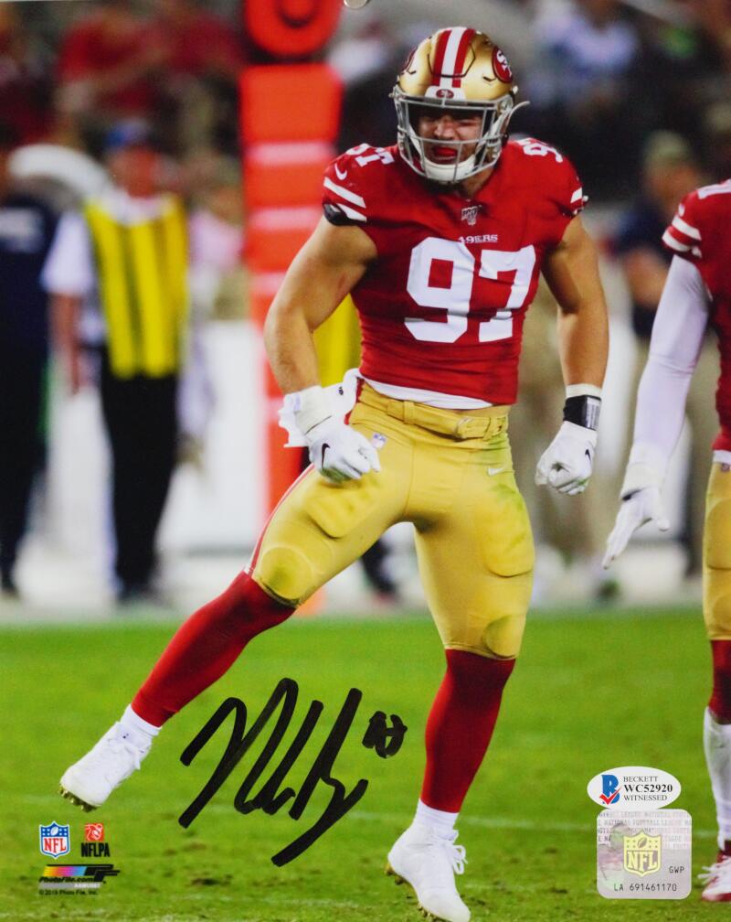 Signed Nick Bosa Photo - 8x10 Football