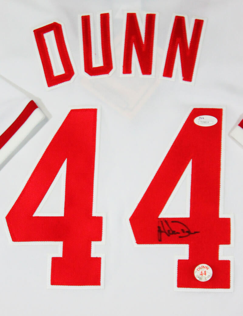 Adam Dunn Autographed Cincinnati Reds White Cooperstown Jersey