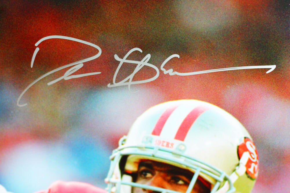 Deion Sanders Autographed 49ers 16x20 Sideline Photo- Beckett W