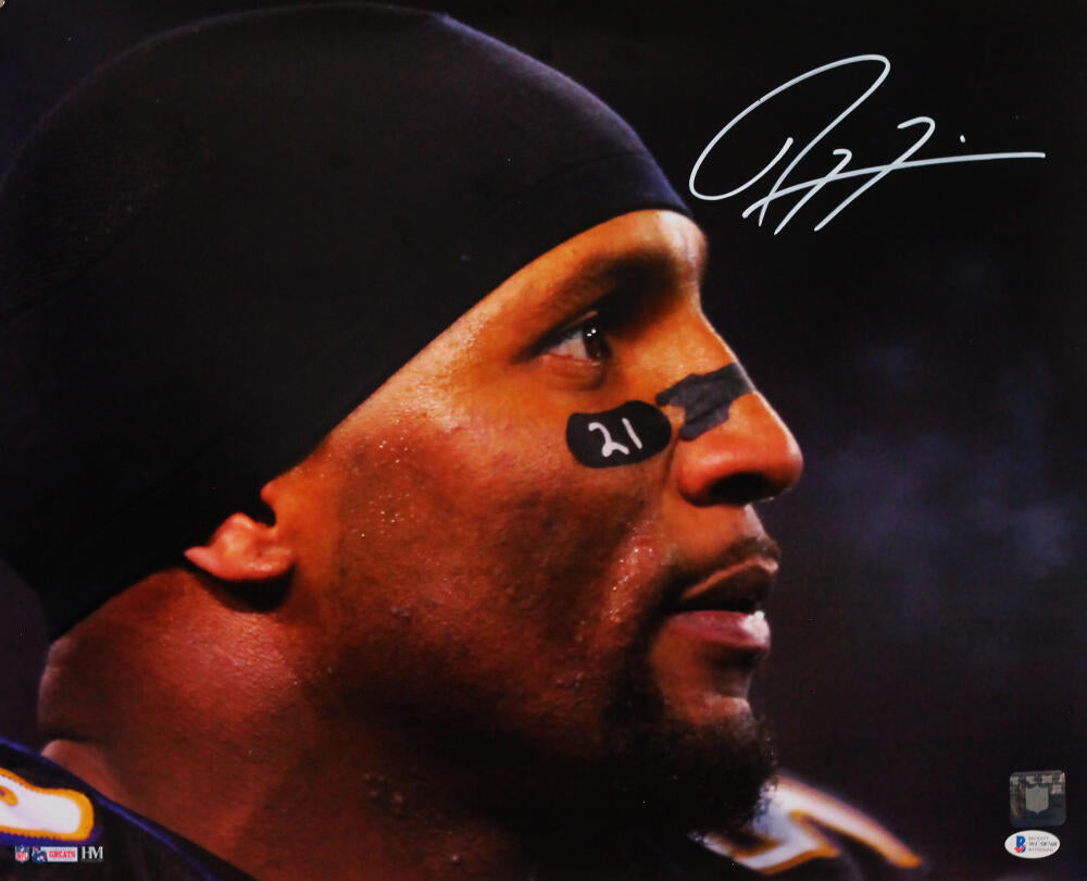 Ray Lewis Signed Baltimore Ravens 16x20 In Purple Jersey PF Photo- Bec –  Super Sports Center