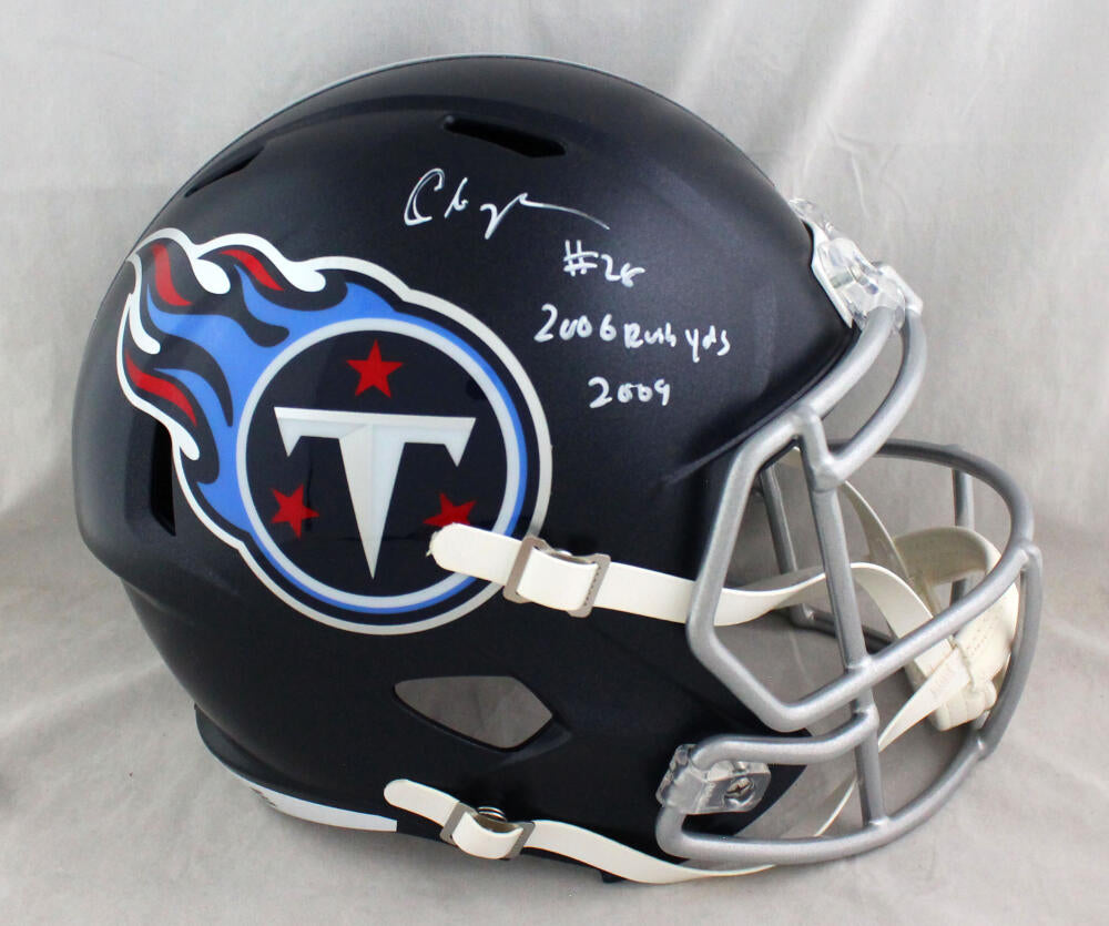 Chris Johnson Autographed Tennessee Titans Logo Football- Beckett Auth –  The Jersey Source