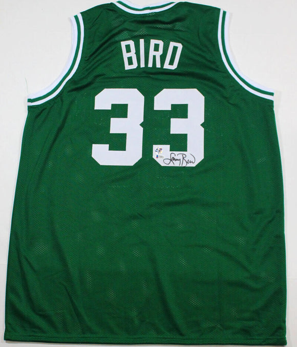 Larry Bird Autographed Green Pro Basketball Jersey- Beckett Auth *R3