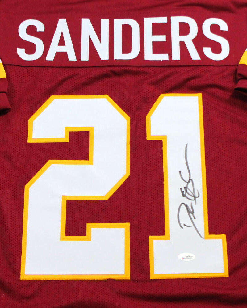 Deion Sanders Autographed Maroon Pro Style Jersey - Beckett W Auth *1 – The  Jersey Source