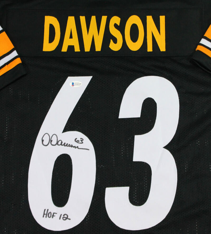 Dermontti Dawson Signed Black Custom Jersey Inscribed 'HOF 12