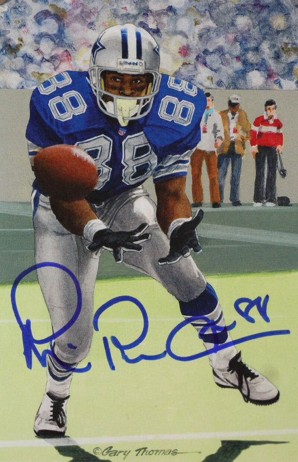 Michael Irvin Autographed Dallas Cowboys Goal Line Art Card - Beckett W Auth *Blue