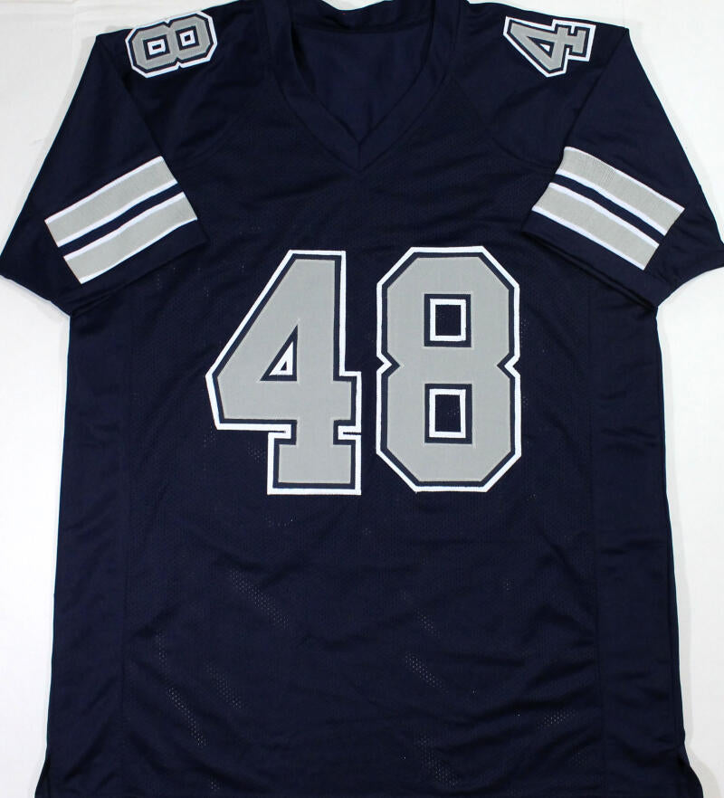 The Jersey Source Daryl Moose Johnston Autographed Blue w/Grey Pro Style Jersey - Beckett W Auth *4