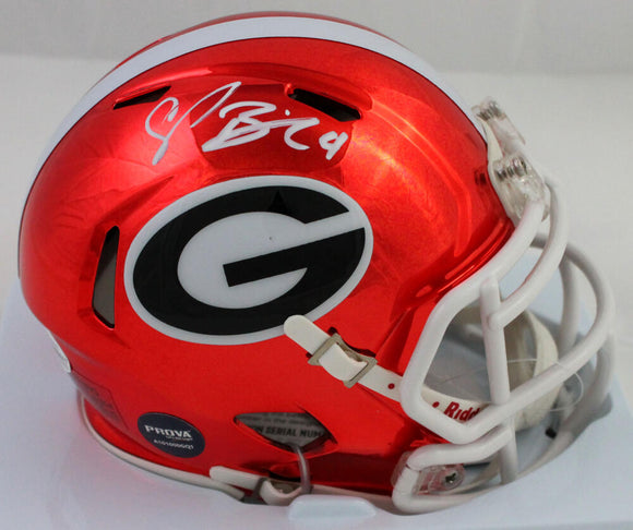 Champ Bailey Autographed Georgia Bulldogs Chrome Speed Mini Helmet - Beckett W Auth *White