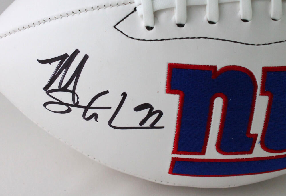 Michael Strahan Autographed Signed New York Giants Logo Football-Beckett W  Hologram