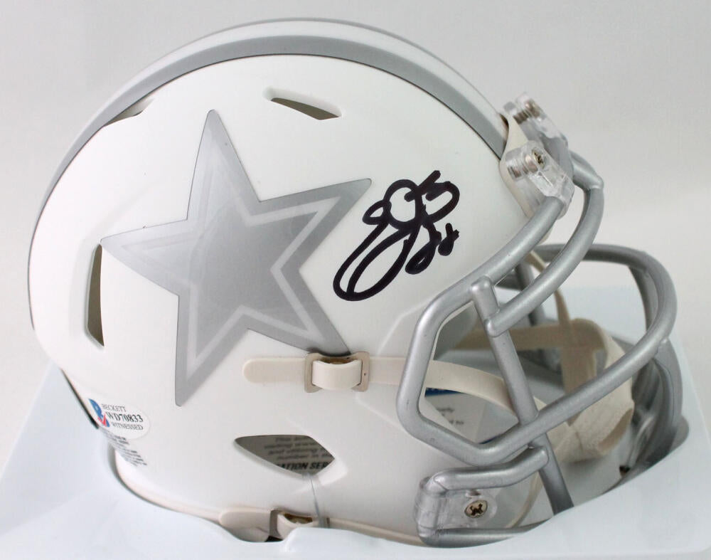 Emmitt Smith Autographed Dallas Cowboys ICE Speed Mini Helmet - Beckett W  Auth *Black