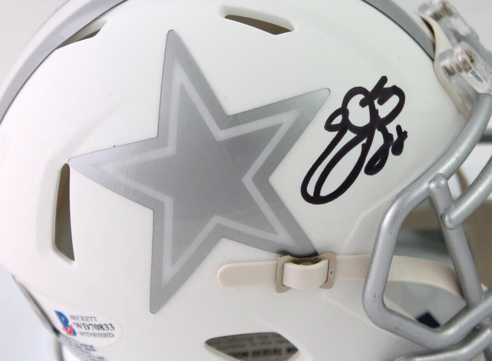 EMMITT SMITH SIGNED COWBOYS ICE MINI HELMET - BECKET