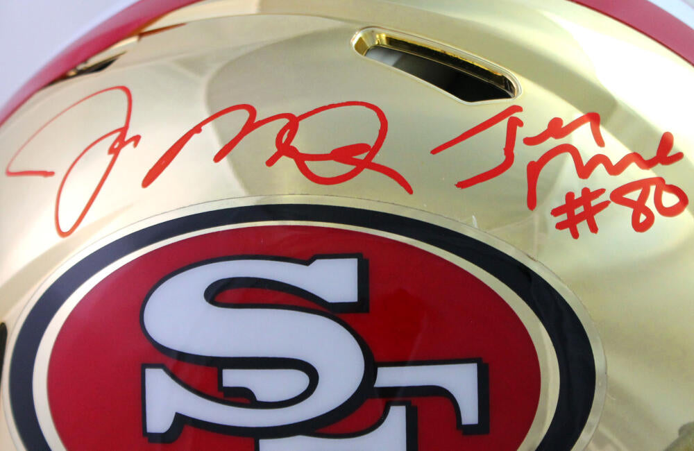 49ers Joe Montana & Jerry Rice Signed Eclipse Full Size Speed Rep