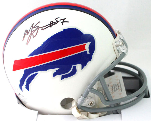 AJ Epenesa Autographed Buffalo Bills Mini Helmet - Beckett W Auth *