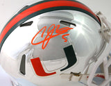 Andre Johnson Autographed Miami Hurricanes Chrome Speed Mini Helmet - JSA W Auth *Orange Image 2