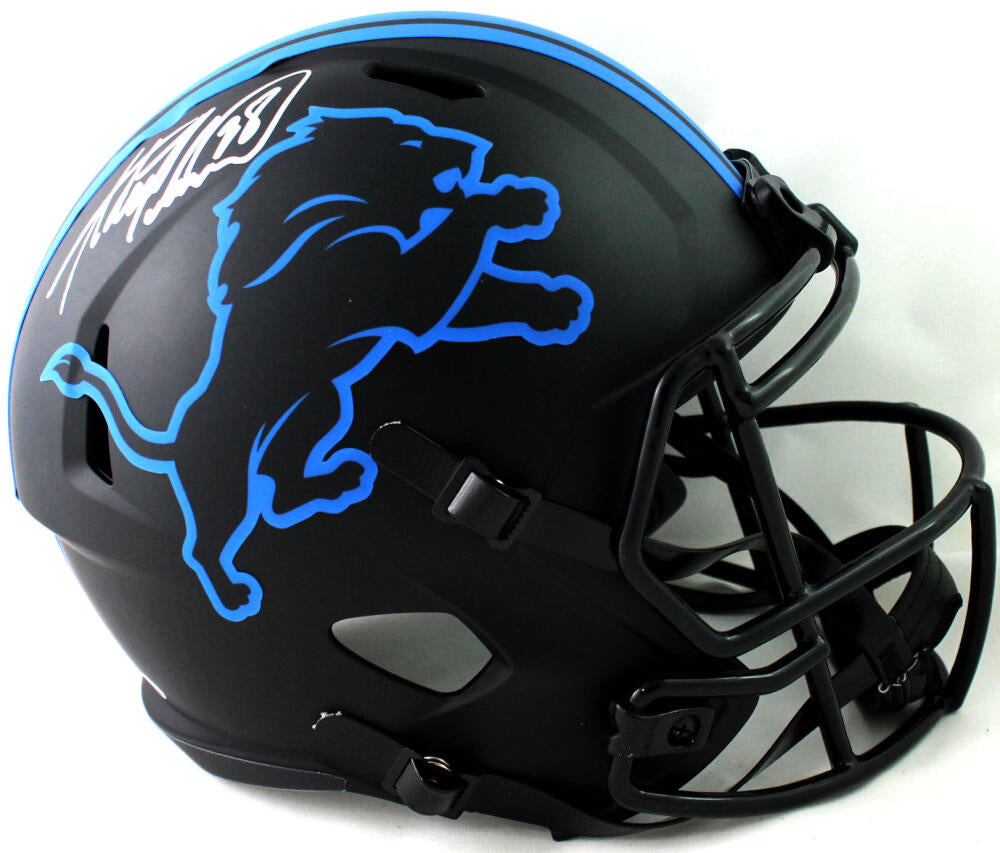 : Adrian Peterson Autographed Detroit Lions F/S Eclipse Speed  Authentic Helmet - Beckett W Auth Silver : Collectibles & Fine Art