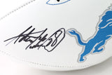 Adrian Peterson Autographed Detroit Lions Logo Football - Beckett W Auth *Black