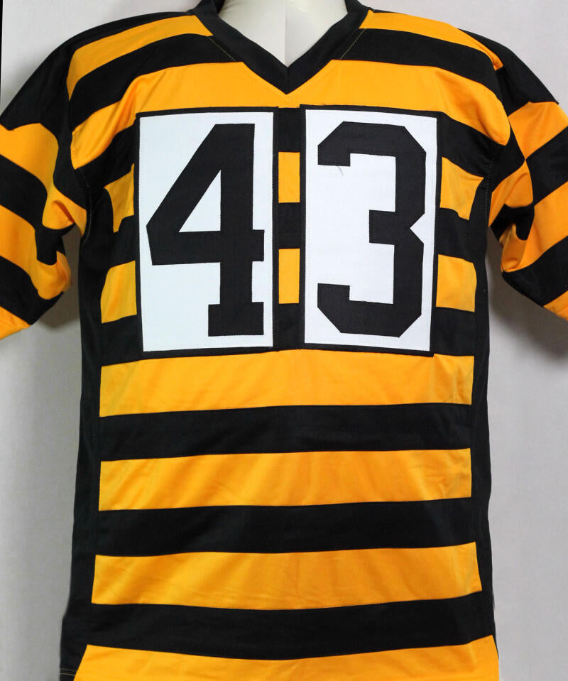 Sports Integrity Troy Polamalu Signed Custom Black/Yellow Pro-Style Football Jersey BAS Itp